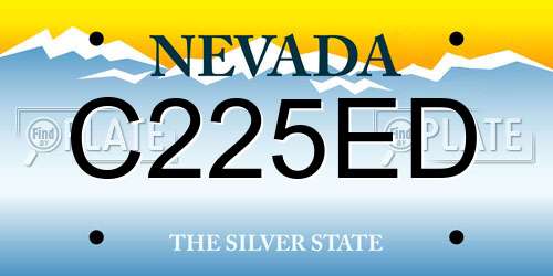 C225ED Nevada License Plate