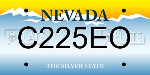 C225EO Nevada License Plate