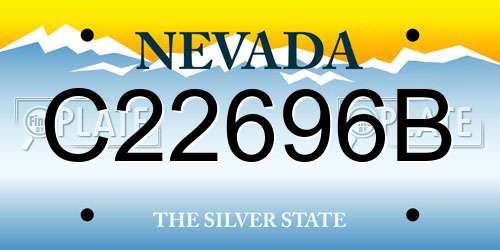 C22696B Nevada License Plate