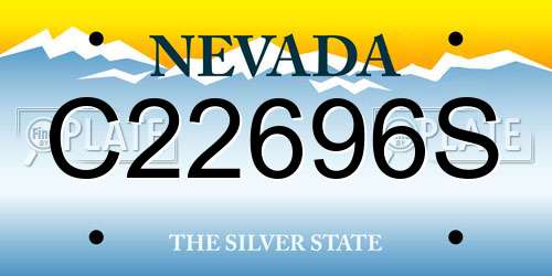 C22696S Nevada License Plate