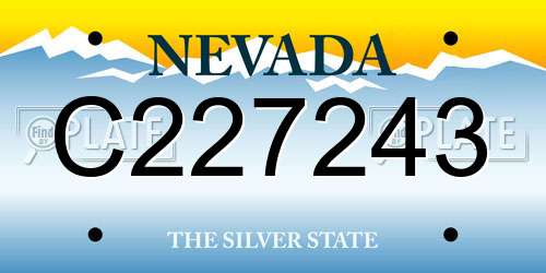 C227243 Nevada License Plate