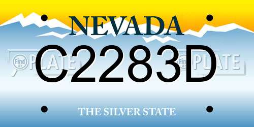C2283D Nevada License Plate