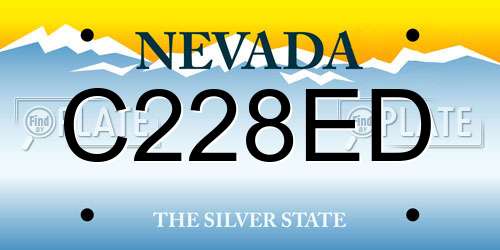 C228ED Nevada License Plate