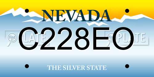 C228EO Nevada License Plate