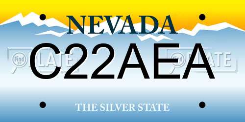 C22AEA Nevada License Plate