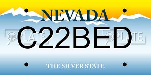 C22BED Nevada License Plate
