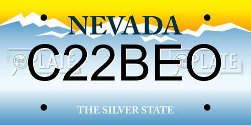 C22BEO Nevada License Plate