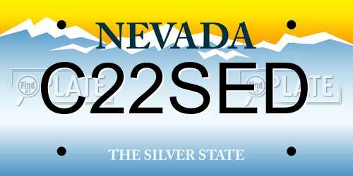 C22SED Nevada License Plate