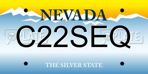 C22SEQ Nevada License Plate