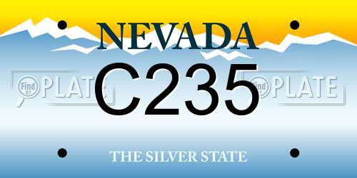 C235 Nevada License Plate