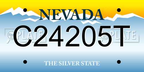 C24205T Nevada License Plate