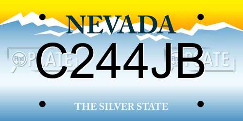C244JB Nevada License Plate