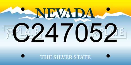 C247052 Nevada License Plate