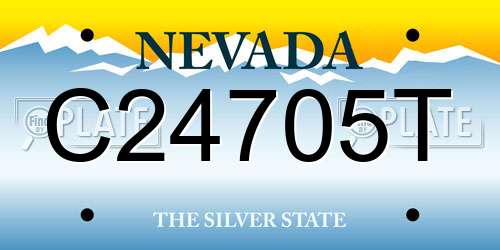 C24705T Nevada License Plate