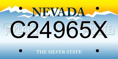 C24965X Nevada License Plate