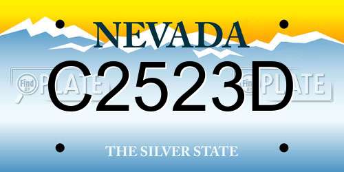 C2523D Nevada License Plate