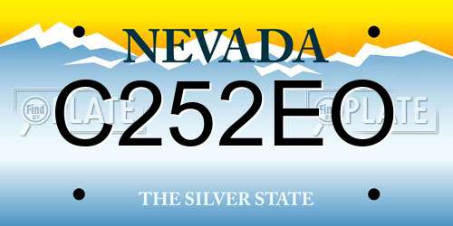 C252EO Nevada License Plate