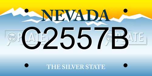 C2557B Nevada License Plate