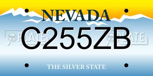 C255ZB Nevada License Plate