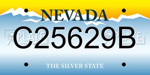 C25629B Nevada License Plate