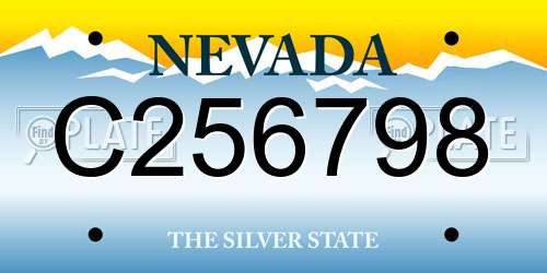 C256798 Nevada License Plate