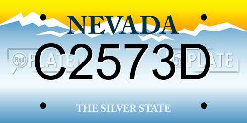 C2573D Nevada License Plate