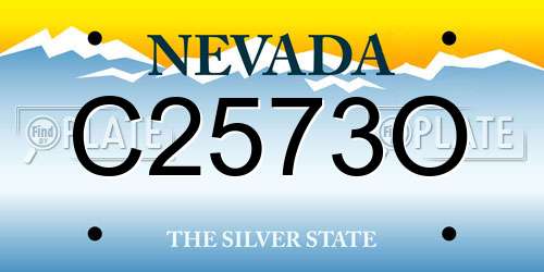 C2573O Nevada License Plate