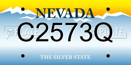 C2573Q Nevada License Plate
