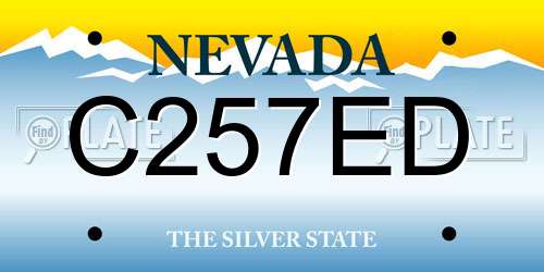 C257ED Nevada License Plate