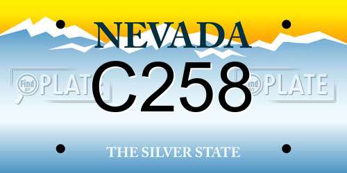 C258 Nevada License Plate