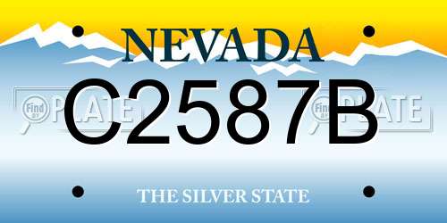 C2587B Nevada License Plate