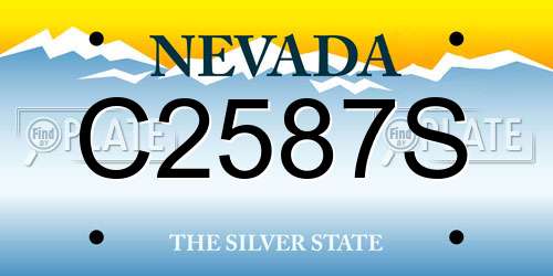 C2587S Nevada License Plate