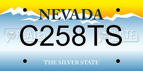 C258TS Nevada License Plate