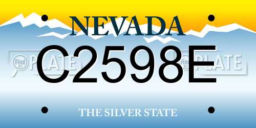 C2598E Nevada License Plate