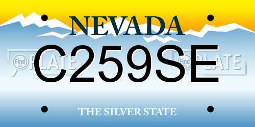 C259SE Nevada License Plate