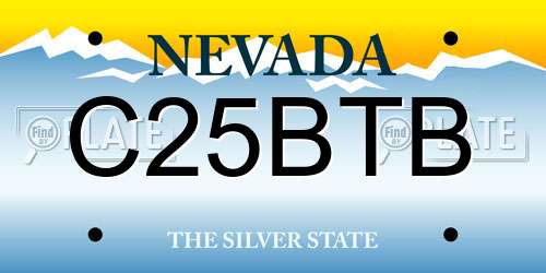 C25BTB Nevada License Plate
