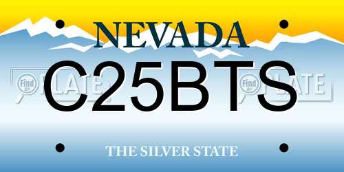 C25BTS Nevada License Plate