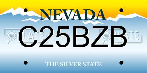 C25BZB Nevada License Plate