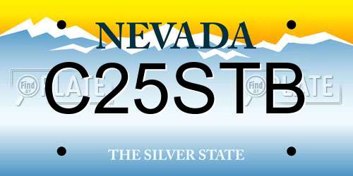 C25STB Nevada License Plate