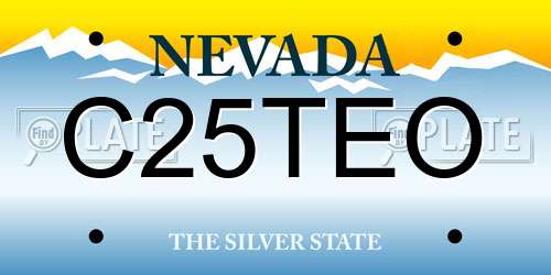 C25TEO Nevada License Plate