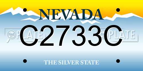 C2733C Nevada License Plate