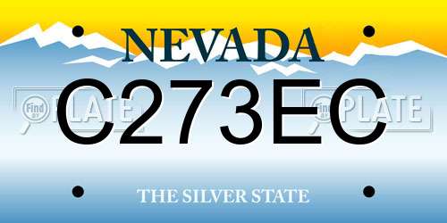 C273EC Nevada License Plate