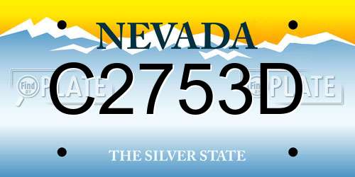 C2753D Nevada License Plate