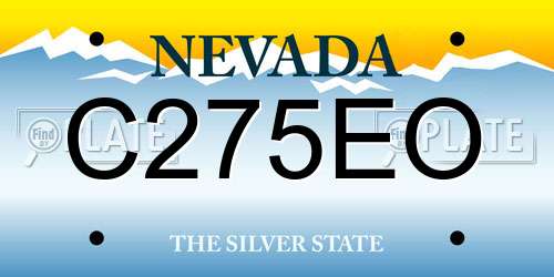 C275EO Nevada License Plate