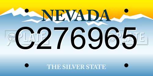 C276965 Nevada License Plate