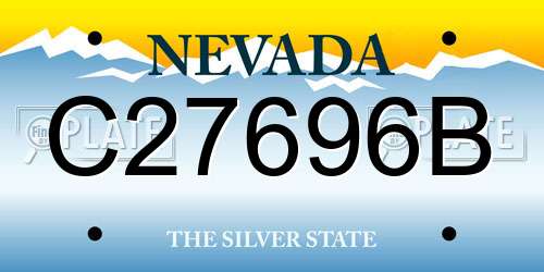 C27696B Nevada License Plate