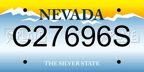 C27696S Nevada License Plate