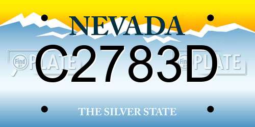 C2783D Nevada License Plate
