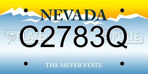 C2783Q Nevada License Plate