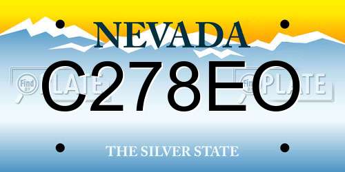 C278EO Nevada License Plate